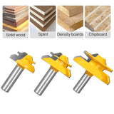 45 Degree Lock Miter Router Bit 3-Piece Set, for 31/64", 3/4"，1"，1/2 Inch Shank.Woodworking Tools Joint Router Bits 3PCS )