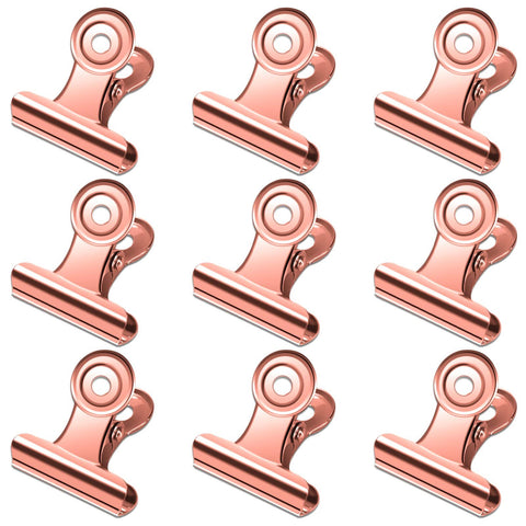 30 Pack Small Bull Clips 1.22 Inch Mini Metal Hinge Clips Binder Paper Hinge Clip for Office, School, Shops, Rose Gold, 31mm In Australia - Darrahopens