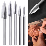 Wood Carving Tools for Rotary Tool, 5 PCS HSS Woodworking Tools Engraving Drill Bit Set Wood Crafts Grinding Tool Universal In Australia - Darrahopens