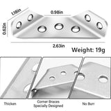 Universal Stainless Steel Furniture Corner Connector,Angle Fasten Connector Furniture Triangle Support Frame Stainless (50pcs)