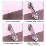Universal Stainless Steel Furniture Corner Connector,Angle Fasten Connector Furniture Triangle Support Frame Stainless (50pcs)
