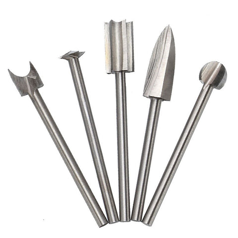 5pcs Woodworking Drill Bits Engraving Cutter Milling Root Wood Carving Tool Kit it is sturdy and durable for long term use In Australia - Darrahopens