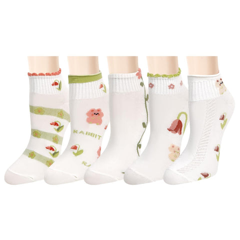 5pcs Women Fun Animal No Show Socks Non Slip Girls Cute Cat Short Socks Novelty Colorful Patterned Low Cut Socks Mom Gifts In Australia - Darrahopens