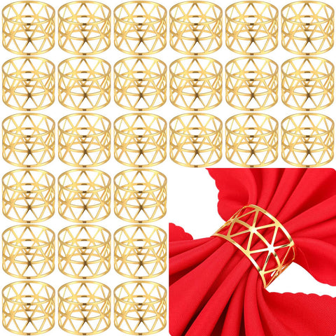50 Pcs Gold Napkin Rings Metal Napkin Rings Holders Hollow Out Design Delicate Napkin Rings Bulk for Wedding Birthday Party In Australia - Darrahopens