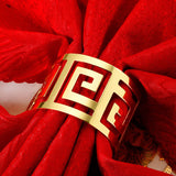 Rings Gold Napkin Rings Holder Set Hollow Out Metal Buckle Exquisite Household Napkin Holder Bulk for Christmas (16 Pcs)