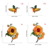 20 PCS Embroidered Flowers Iron on Patches, Sunflower Sew On Patches Bird Butterfly Embroidered Appliques Sticker Patches