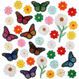 39PCS Flowers Embroidered Iron on Patches Butterfly Daisy Applique Decoration Sewing Patches for Bags Caps Jackets Hat Jean In Australia - Darrahopens