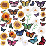 35 Pieces Embroidered Iron on Patch for Clothing,Sunflowers Butterfly Iron On Patches Set,Large Size Cute Decoration Embroidered In Australia - Darrahopens