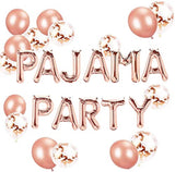Set of 11 Rose Gold PARTY Balloons Banner Pajama Party Decor Party Spa Party Balloons Pajama Party Theme Balloon In Australia - Darrahopens