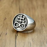 Ring Satanic Ring Pentagram Pentacle Ring Ring Stainless Steel Occult Goth Gothic Luciferian Satainism for Men Gift Seal