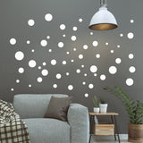 White Round Dot Pattern Stickers DIY Wall Stickers for Living Room Bedroom Home Art Decor Wall sticker background wall In Australia - Darrahopens