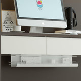 Cable Organizer, Under Desk 15.7 inch Cable Management Tray, Socket Strip Holder, Wire Tamer for Office and Home (White)