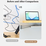 Cable Organizer, Under Desk 15.7 inch Cable Management Tray, Socket Strip Holder, Wire Tamer for Office and Home (White)