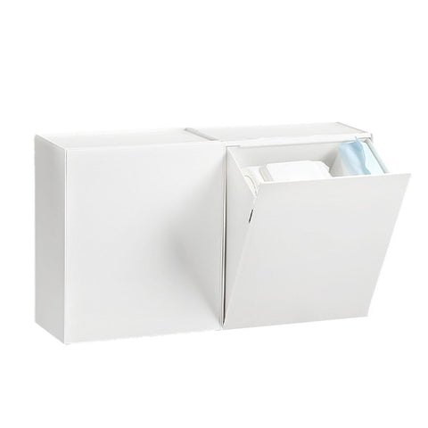 Wall Mounted Storage Box Flip Lid Design Space Saving Large Capacity Wall Mounted Storage Organizer Box for Cotton Swab