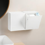 Wall Mounted Storage Box Flip Lid Design Space Saving Large Capacity Wall Mounted Storage Organizer Box for Cotton Swab
