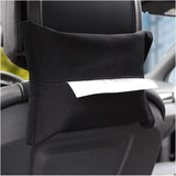 Car Suede Tissue Holder, Backseat Headrest Hanging Case Mount, Auto Sun Visor Napkin Storage Box, Wipes Dispenser for Armrest Box
