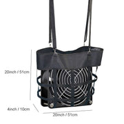 Box Fan Bag,Classic Horse Stall Fan Holder for Box Fan, Hanging Web Box Fan Carrier for Horse Stall, Barn, or RV