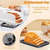 Upgrade Bread Slicer for Homemade Bread, Bread Slicing Cutting Guide Adjustable Width Length, Foldable & Compact Bread