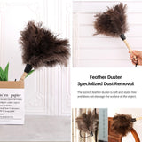 Ostrich Feather Duster Feather Duster Fluffy Natural Genuine Ostrich Feathers with Wooden Handle and Eco-Friendly Reusable