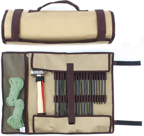1 pcs Heavy Duty Tent Nail and Hammer Storage Bag Pouch Holder Case - Tent Pegs Not Included (Khaki) In Australia - Darrahopens