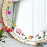Floral Mirror Decals Flower Wall Stickers Peel and Stick Room Graphics Aesthetic Bathroom and Bedroom Decor for Girls In Australia - Darrahopens