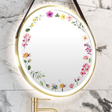 Floral Mirror Decals Flower Wall Stickers Peel and Stick Room Graphics Aesthetic Bathroom and Bedroom Decor for Girls