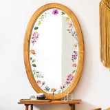 Floral Mirror Decals Flower Wall Stickers Peel and Stick Room Graphics Aesthetic Bathroom and Bedroom Decor for Girls