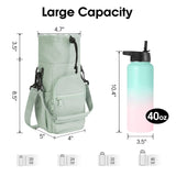 Water Bottle Holder with Strap 32oz 40oz Insulated Water Bottle Carrier Sling Bag with Phone Pocket Water Bottle Sleeve
