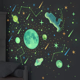 Watercolor Solar System Wall Decals, Glow in The Dark Stars, Kids Planets Sticker for Ceiling, Astronaut Wall Stickers for Bedroom In Australia - Darrahopens