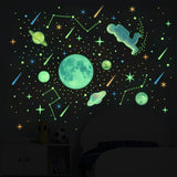 Watercolor Solar System Wall Decals, Glow in The Dark Stars, Kids Planets Sticker for Ceiling, Astronaut Wall Stickers for Bedroom In Australia - Darrahopens