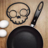 Funny Skeleton Head Breakfast Fried Egg, Silicone Non-Stick Egg Shaper Ring Creative Pancake Form Maker Cooking Tool DIY