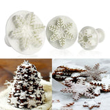 Set 3pcs Embossing Tool Snowflake Cutters for Cake Decorating Mini Plunger Mini Cookies Snowflake Cutter Plunger Snowflake In Australia - Darrahopens