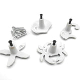 Cabinet Knobs for Cupboard Wardrobe Cabinet Kitchen, Distressed Cast Iron Beach Theme Drawer Pulls Handles, Pack of 4 (White)