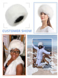 1 pcs Women's Faux Fur Hat for Winter with Stretch Cossack Russian Style White Warm Cap Winter skiing