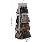 Handbag Hanging Purse Organizer for Closet, 8 Pocket Handbag Storage Organizer Hanger Oxford Cloth Closet Organizer for Family