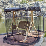 Swing Mosquito Netting, Mosquito Mesh Screen, Outdoor Rectangle with Zipper Opening and roof Waterproof Tent(155*125*200cm)