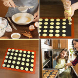 2 Pcs Perforated Silicone Fiberglass Mat for Baking Pastry, Cookies, Bread, Pizza, Multifunctional with Even Heat Distribution