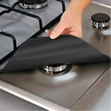 Stove Burner Covers - Gas Stove Protectors Black Double Thickness, Reusable, Non-Stick, Fast Clean Liners for Kitchen/Cooking