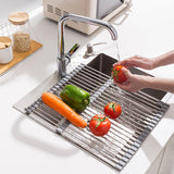 Roll Up Dish Drying Rack Over Sink Drying Rack Sink Cover Kitchen Sink Accessories Gadget Multipurpose Organizer Foldable In Australia - Darrahopens