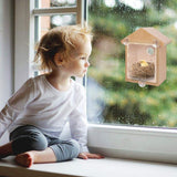 Bird House with Strong Suction Cup Wooden Birdhouse Clear Window Bird Feeder Outdoor Birds Nest Cage In Australia - Darrahopens