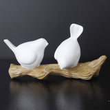 Resin Decorative Birds On Tree Branch Decor Wall Mounted Coat Rack Art Decor Hanger for Coats/Hats/Keys (2 Hooks, White)