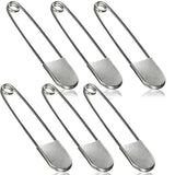 Tool Gadget Large Safety Pins, 5 inch Safety Pins, 6 PCS Stainless Steel Safety Pins Large, Silver Huge Strong XL Safety Pins