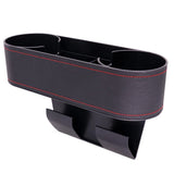 Car Cup Holder Seat Gap Organizer, Multifunctional Cup Drink Holders with PU Leather Cover,Side Insert Center Console Gap Filler
