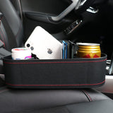 Car Cup Holder Seat Gap Organizer, Multifunctional Cup Drink Holders with PU Leather Cover,Side Insert Center Console Gap Filler