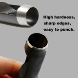 10 mm Round Hole Punch, Hollow Cutter High Carbon Steel Leather Punch Tools for Paper Plastics Canvas Belt Bags DIY Making