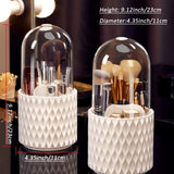 Makeup Brush Holder with Lid ， 360 Rotating Cosmetics Make up Brush Organizer Storage for Vanity，Dustproof & Waterproof