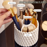 Makeup Brush Holder with Lid ， 360 Rotating Cosmetics Make up Brush Organizer Storage for Vanity，Dustproof & Waterproof