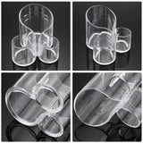 Acrylic Makeup Brush Holder Clear Cosmetics Brush Organizer Remote Control Holder Office Desktop Pen/Pencil , 3 Compartment