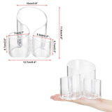 Acrylic Makeup Brush Holder Clear Cosmetics Brush Organizer Remote Control Holder Office Desktop Pen/Pencil , 3 Compartment
