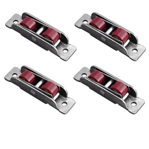15.8mm Width Nylon Double Wheel Pulley,Sliding Door Window Pulley Double Wheel, Stainless Steel Shell Silver 4Pcs In Australia - Darrahopens